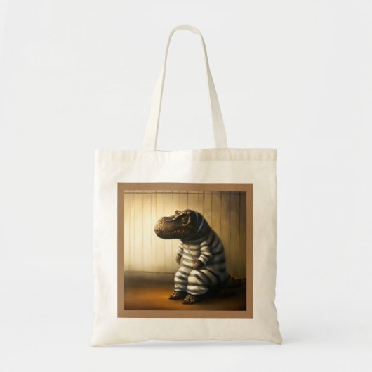 T Rex in de gevangenis Tote Bag (Voorkant)