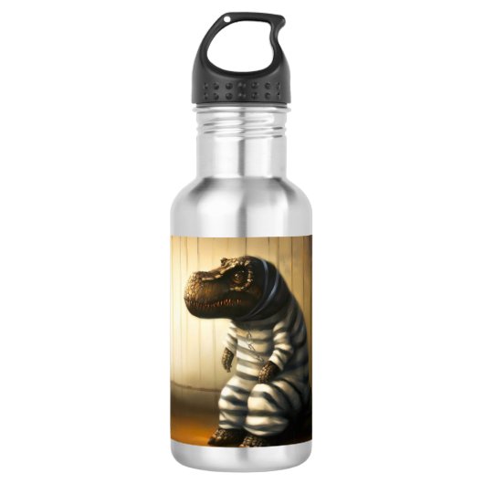 T Rex in de gevangenis Waterfles (Voorkant)