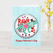 T-Rex in een Top Hat Cute Funny Valentijnsdag Kaart (Gele Bloem)