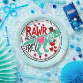 T-Rex in een Top Hat Cute Funny Valentijnsdag Papieren Bordje (Feest)