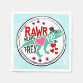 T-Rex in een Top Hat Cute Funny Valentijnsdag Servet (Voorkant)