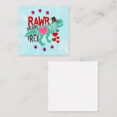 T-Rex in een Top Hat Cute Funny Valentijnsdag Vierkante Visitekaartje (Voorkant / Achterkant)