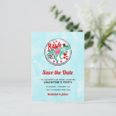 T-Rex in een Top Hat Funny Valentijn Save the Date Briefkaart (Staand voorkant)