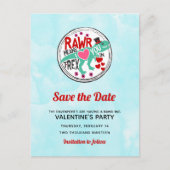 T-Rex in een Top Hat Funny Valentijn Save the Date Briefkaart (Voorkant)