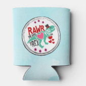 T-Rex in een top Hat Rawr betekent dat ik van je h Blikjeskoeler (Achterkant)