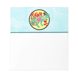 T-Rex in een top Hat Rawr betekent dat ik van je h Notitieblok