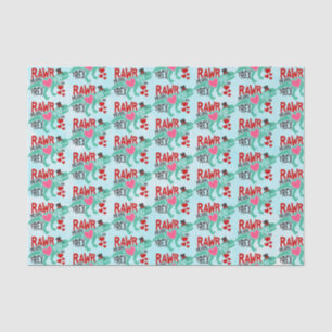 T-Rex in een top Hat Rawr betekent dat ik van je h Tissuepapier