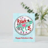 T-Rex in een Top Hat Schattige Funny Valentijn Briefkaart (Staand voorkant)