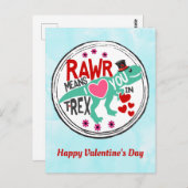 T-Rex in een Top Hat Schattige Funny Valentijn Briefkaart (Voorkant / Achterkant)