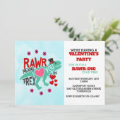 T-Rex in een Tophat Schattigee Funny Valentijn Kaart (Staand voorkant)