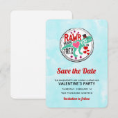 T-Rex in een Tophat Schattigee Valentijn Bewaar de Save The Date (Voorkant / Achterkant)