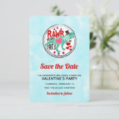 T-Rex in een Tophat Schattigee Valentijn Bewaar de Save The Date (Staand voorkant)