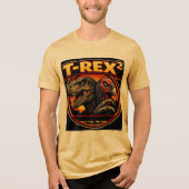 T-Rex in het kwadraat Tri-Blend Shirt (Voorkant)