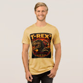 T-Rex in het kwadraat Tri-Blend Shirt (Voorkant volledig)