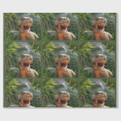 T Rex in het prehistorische landschap Cadeaupapier (Vlak)