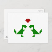 T-Rex in Love (Tangramosaurus Rex) Briefkaart (Voorkant / Achterkant)