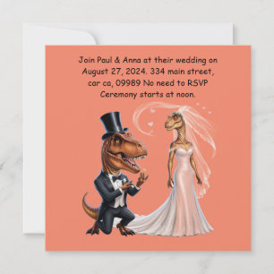 T-rex in smoking met ring die trex ten huwelijk vr kaart