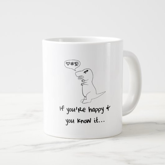 T-Rex is niet blij Grote Koffiekop (Voorkant rechts)