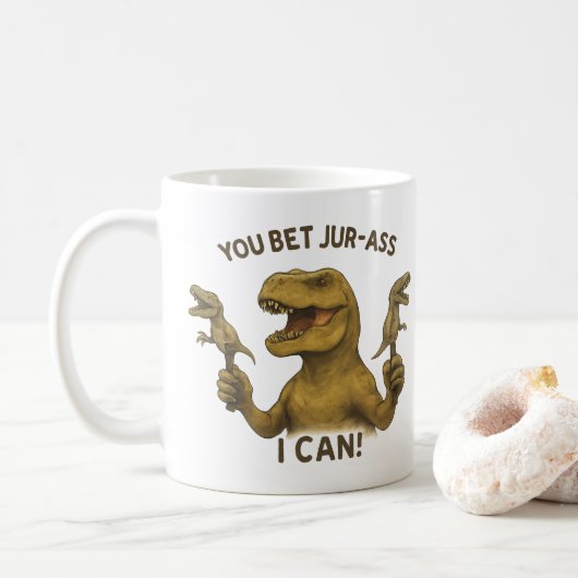 T-Rex jij wedt zo goed als ik kan Koffiemok (Met donut)
