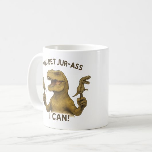 T-Rex jij wedt zo goed als ik kan Koffiemok (Voorkant links)