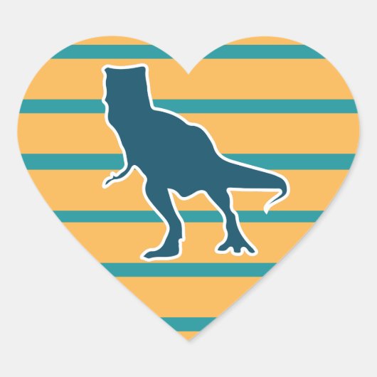T-rex jurassic dinosaurus cartoon hart sticker (Voorkant)