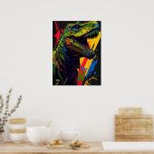 T Rex Jurassic Poster (Keuken)