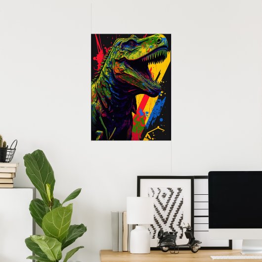 T Rex Jurassic Poster (Thuiskantoor)