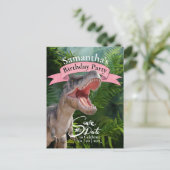 T Rex, Jurassic World, Jungle Verjaardagsmeisje Briefkaart (Staand voorkant)