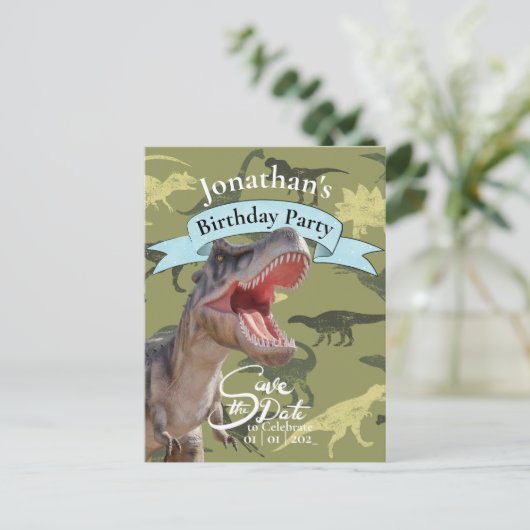 T Rex, Jurassic World, Patroon Gelukkige Verjaarda Briefkaart (Staand voorkant)