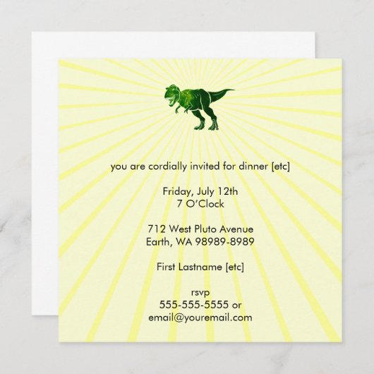 T-Rex Kaart (Voorkant / Achterkant)