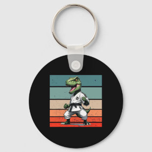 T.rex Karate Gi Zwarte Riemen Felle Strijdlustige  Sleutelhanger