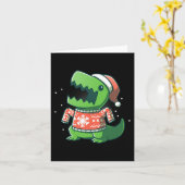 T-Rex Kerst Fun Dinosaurus Lelijke saurus Kaart (Gele Bloem)
