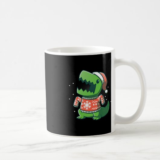 T-Rex Kerst Fun Dinosaurus Lelijke saurus Koffiemok (Rechts)