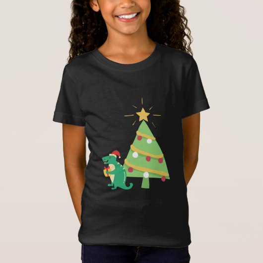 T-rex kerst t-shirt (Voorkant)