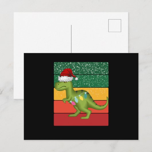 t-rex kerstboom briefkaart (Voorkant / Achterkant)