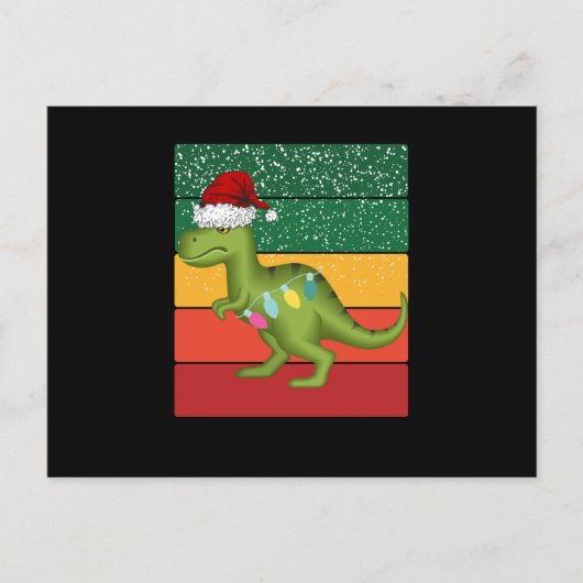 t-rex kerstboom briefkaart (Voorkant)