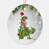 T-Rex kerstcadeau voor T-Rex Lover volwassen Kind Keramisch Ornament (Links)