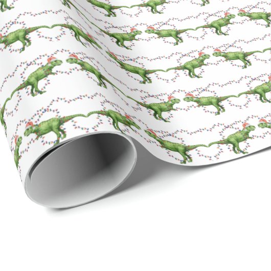 T-Rex Kerstcadeaupapier Cadeaupapier (Rol Hoek)