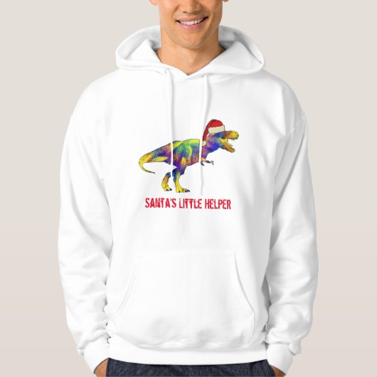 T-Rex kerstdinosaur Santa Quote Hoodie (Voorkant)