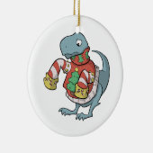 T. Rex-kerstfeestversier Keramisch Ornament (Rechts)