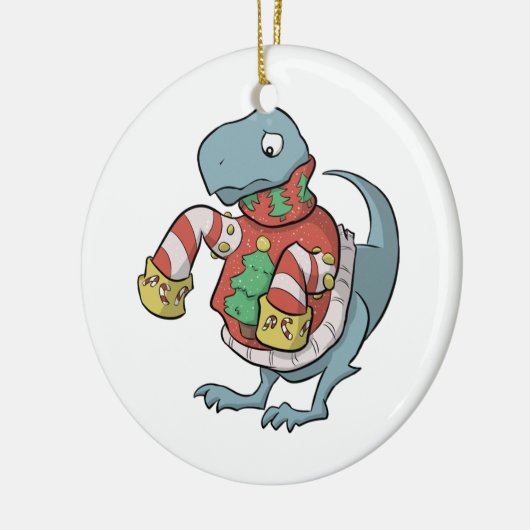 T. Rex-kerstfeestversier Keramisch Ornament (Links)