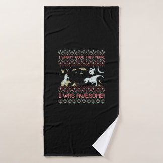 T-Rex Kerstmis Badhanddoek
