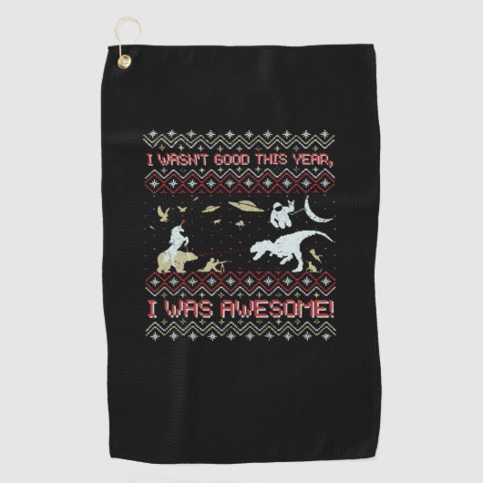T-Rex Kerstmis Golfhanddoek (Voorkant)