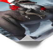 T-Rex Kerstmis Poster (Hoek)