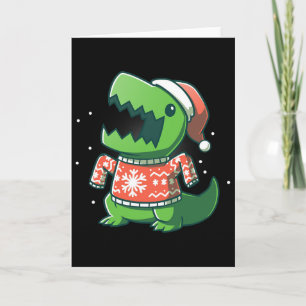 T-rex Kerstpret Fun Dinosaurus Ugly Saurus Kaart