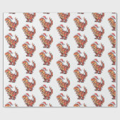 T-Rex kerstverlichting Grappig Kinder inpakpapier (Vlak)