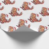 T-Rex kerstverlichting Grappig Kinder inpakpapier (Hoek)