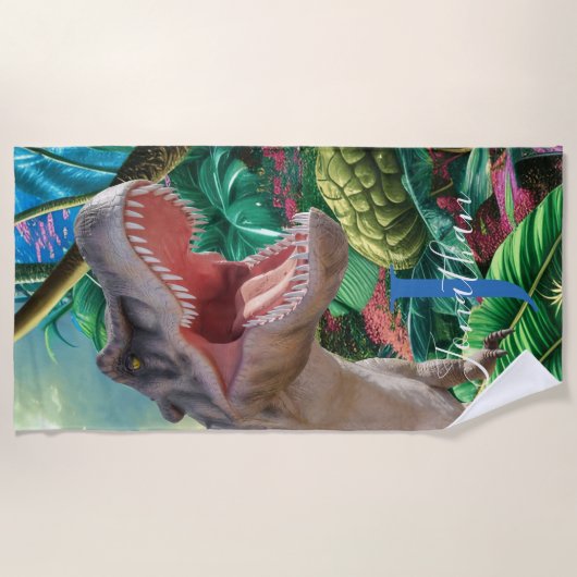 T Rex Kinderen Jurassic Strandlaken (Voorkant)