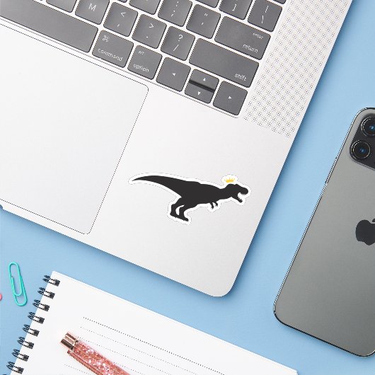 T-Rex King Sticker (Laptop met iPhone)