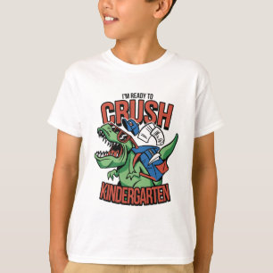 T-rex klaar om kleuterklas t-shirt ontwerp te verp